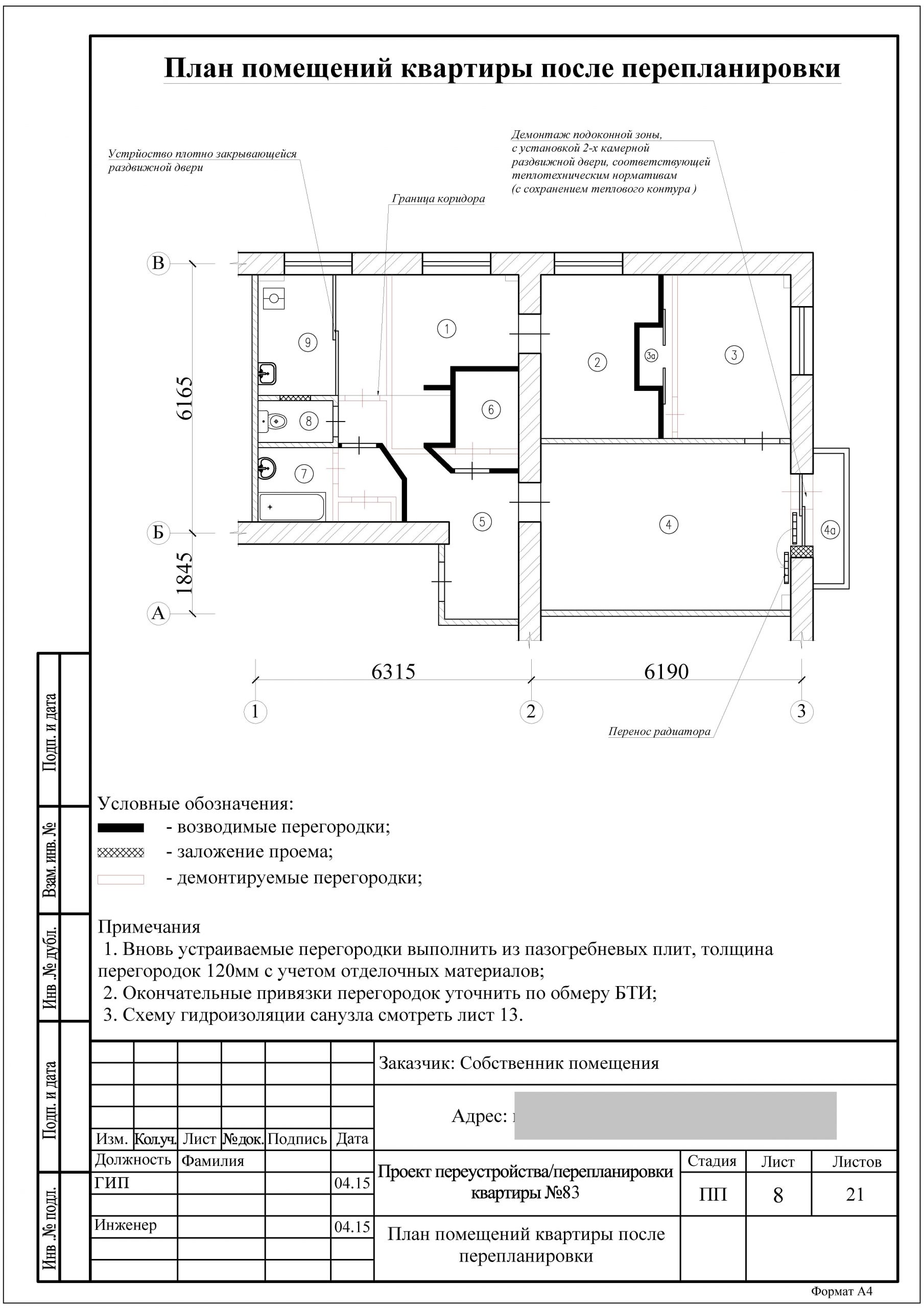 АПБ ГРАД: подготовит любой проект перепланировки квартиры или апартамента